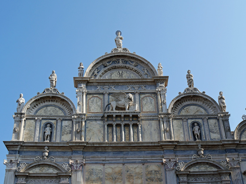 Venetian Lion on Faade of Scuola Grande di San Marco, Venice