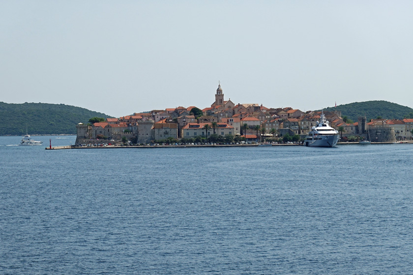 Approaching Korcula Town