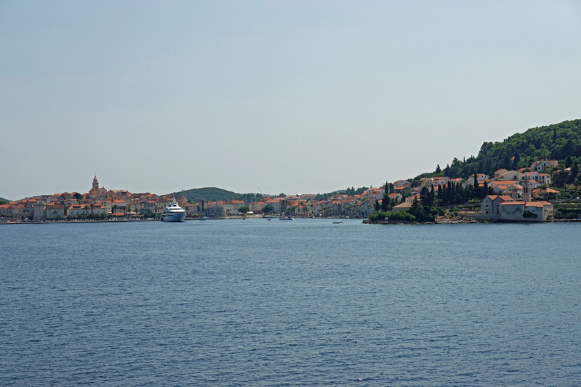 Approaching Korcula Town