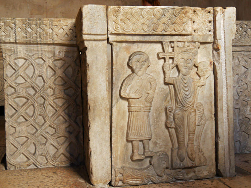 Baptismal Fount in Diocletian's Palace with Image of Croatian King Zvonimir