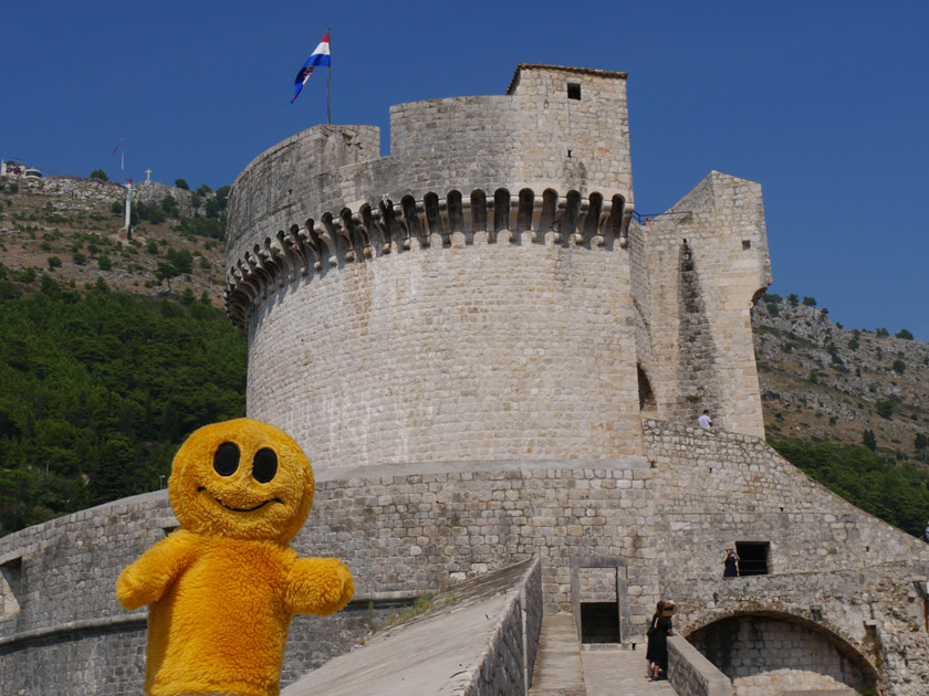 Mr. Happy at Minceta Tower, Dubrovnik City Wall