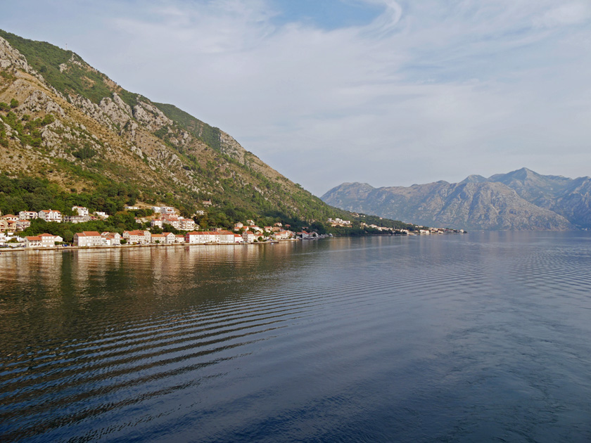 Sailing into the Bay of Kotor, Montenegro