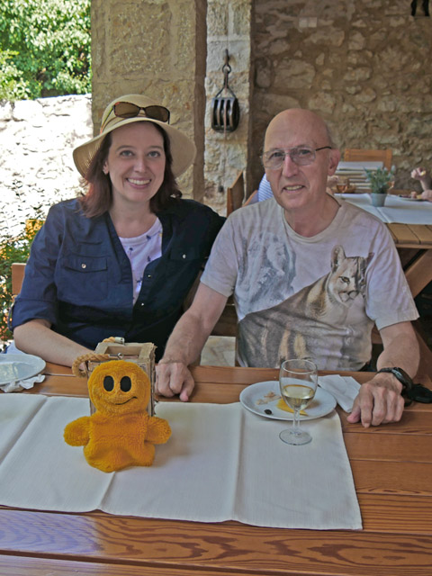 Becky, Jim, and Mr. Happy at Vrisnik Tavern