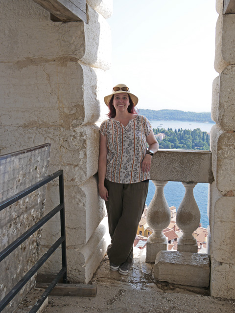 Becky at the Top of St. Euphemia's Bell Tower, Rovinj