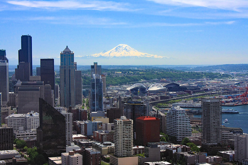 Seattle and Mt. Baker from Space Needle