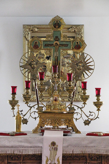 Candles and Crucifix in Inner Chamber of St. Michael's