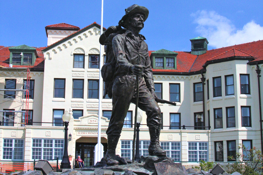 Bronze Statue of Prospector by Alonzo Victor Lewis, 1949