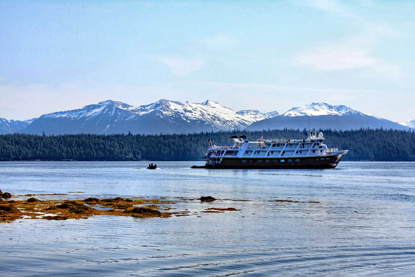 NG Sea Lion and Zodiac in Pavlof Harbor