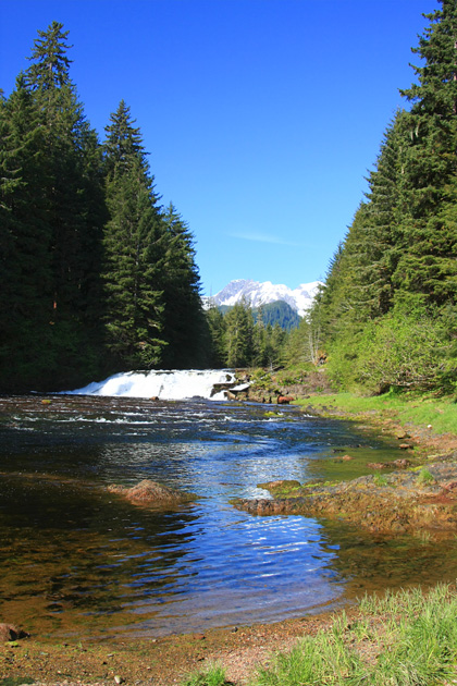 Cascades out of Pavlof Lake, Chichagof Island