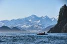 Zodiac in the Inian Islands with Brady Glacier in Background