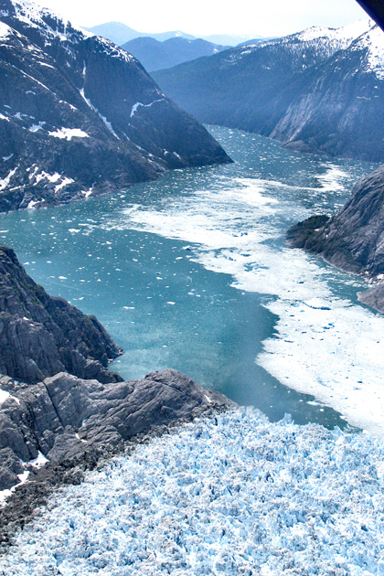 Terminus of LeConte Glacier into Leconte Bay, Aerial View