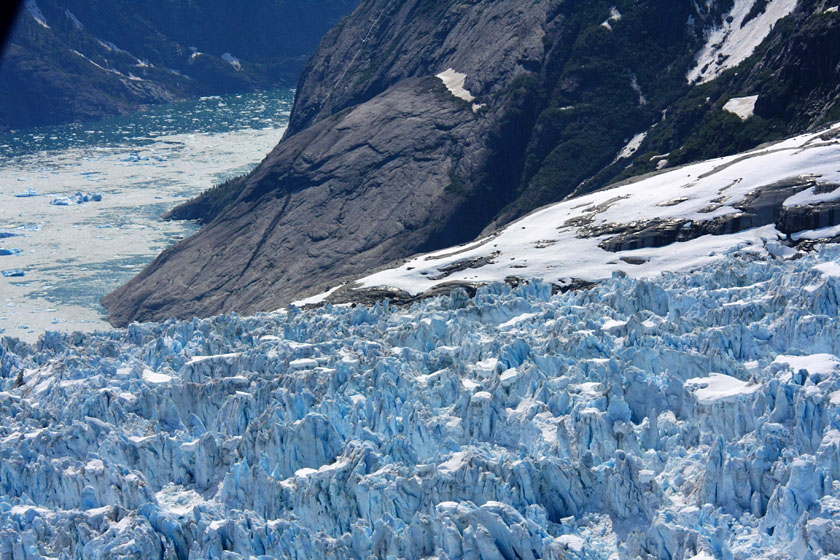 LeConte Glacier Details, Aerial View