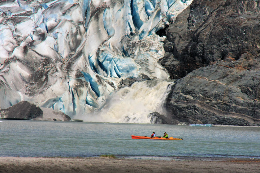 Kayakers at Mendenhall Glacier