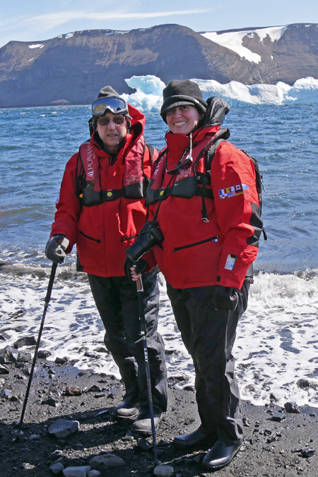 Becky and Jim Hiking on Devil Island