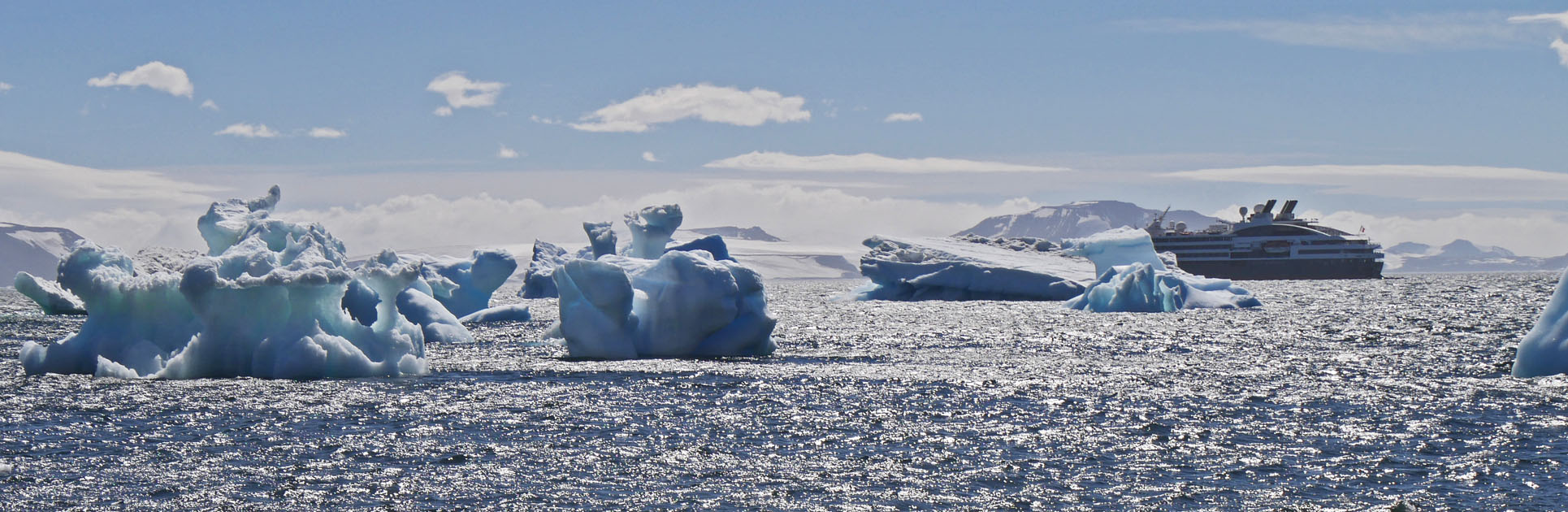 Icebergs and L'Austral Off Devil Island