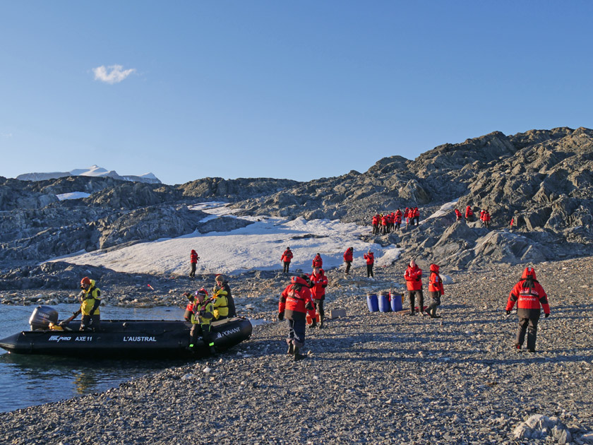 Hiking on Pitt Point, Antarctica