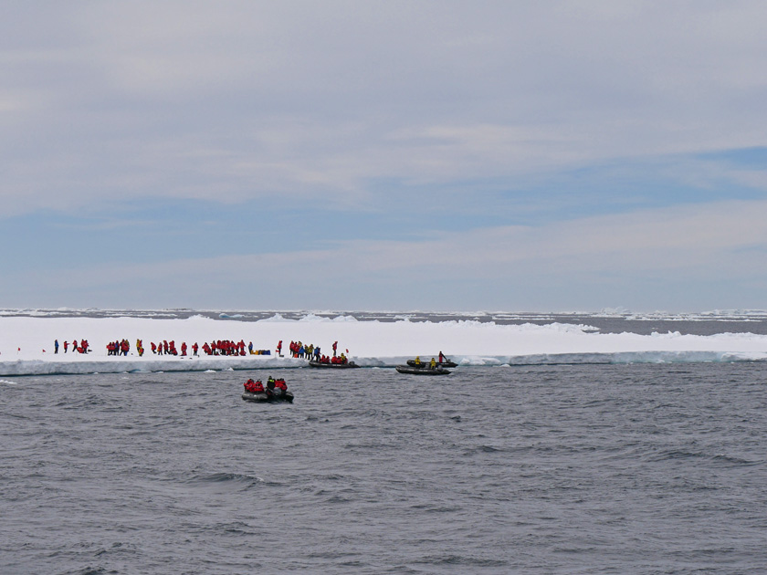 Zodiac Landing on Tabular Iceberg off James Ross Island