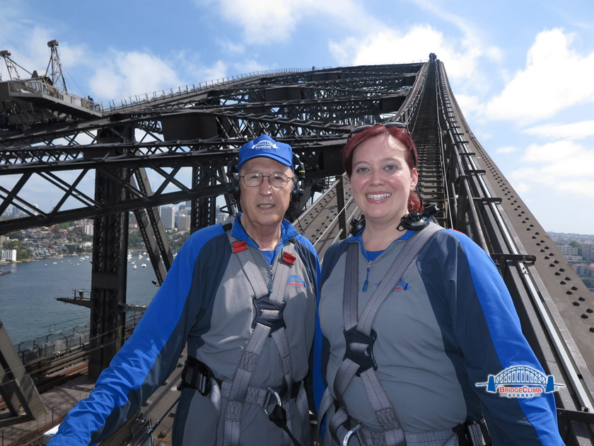 Becky and Jim Climbing Sydney Harbor Bridge