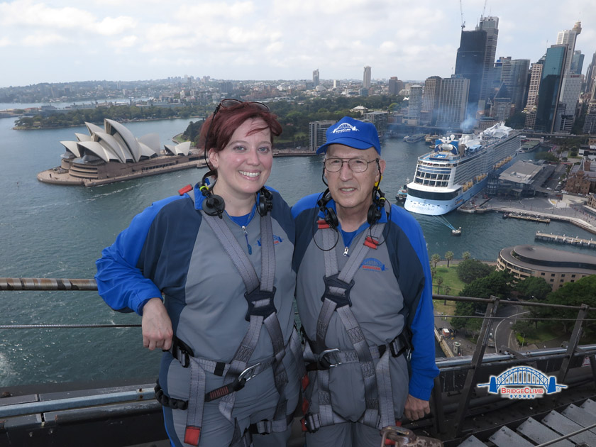 Becky and Jim at Top of Sydney Harbor Bridge