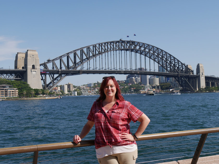 Becky at Sydney Harbor Bridge