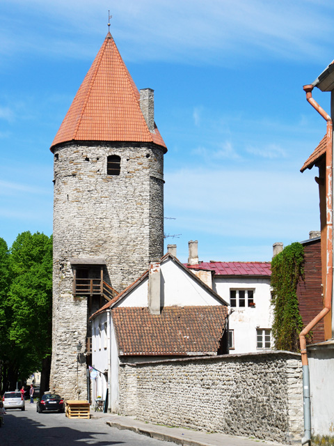 Tallinn City Wall Tower Near St. Olaf's Church