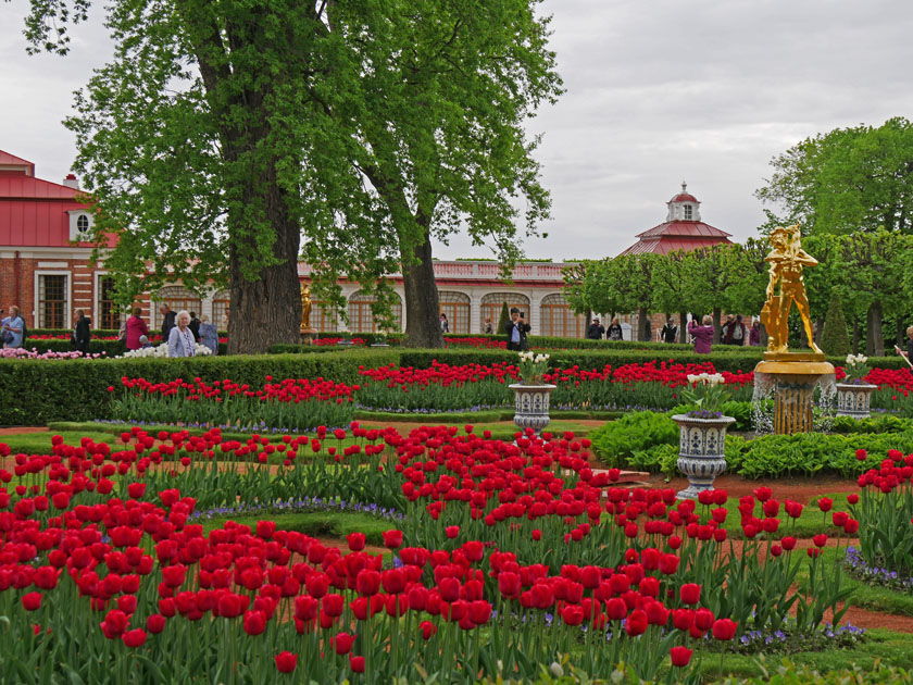 Monplaisir Palace and Gardens in Peterhof, St. Petersburg