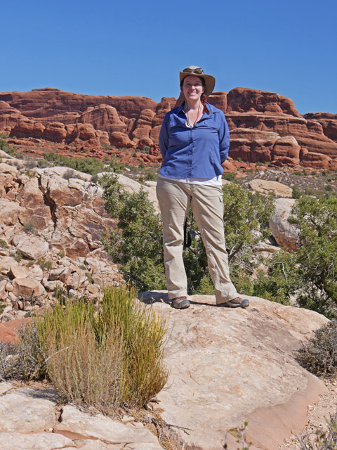 Becky at Salt Valley Overlook, Arches NP