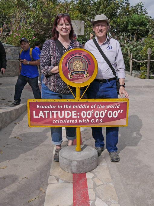 Becky, Jim at Equator, San Antonio de Pichincha