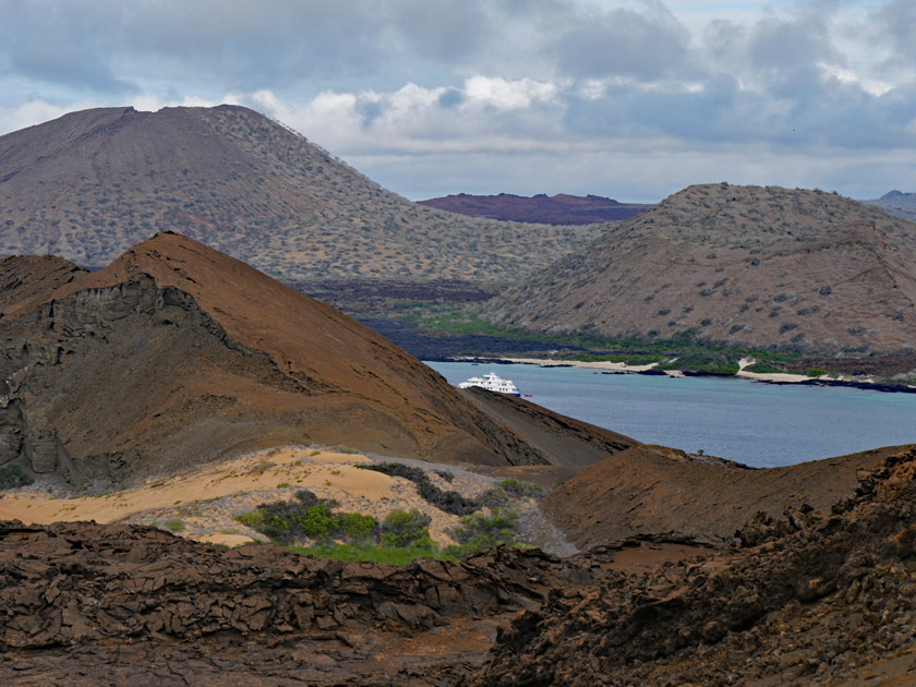 Bartolomé Island and Santiago Island from Bartolomé Island Trail