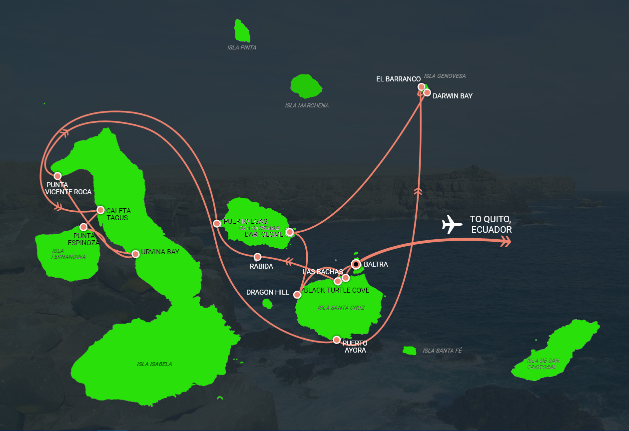 Galapagos Islands Cruise Map