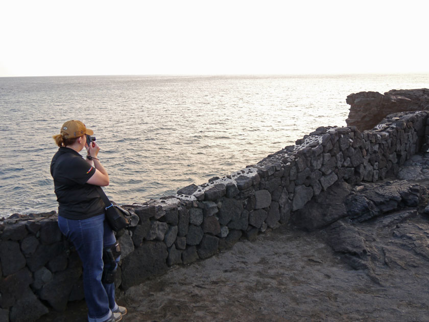 Becky at Lava Sea Arch, Hawaii Volcanoes NP