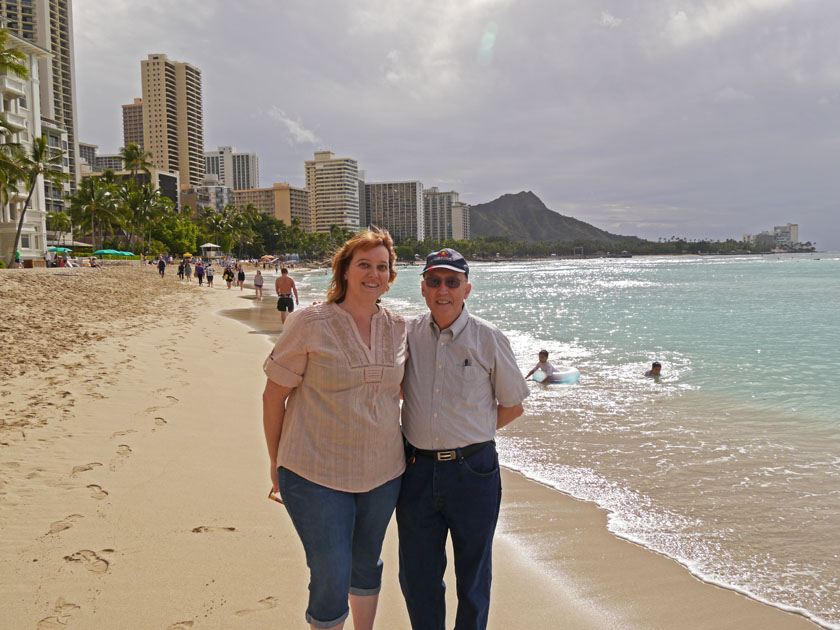 Becky and Jim on Waikiki Beach