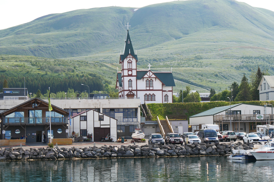 Húsavík Shoreline and Wooden Church