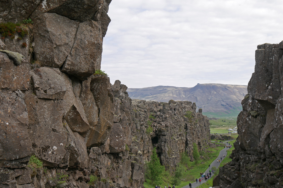 Rift in Thingvellir National Park - North American Tectonic Plate (on left)