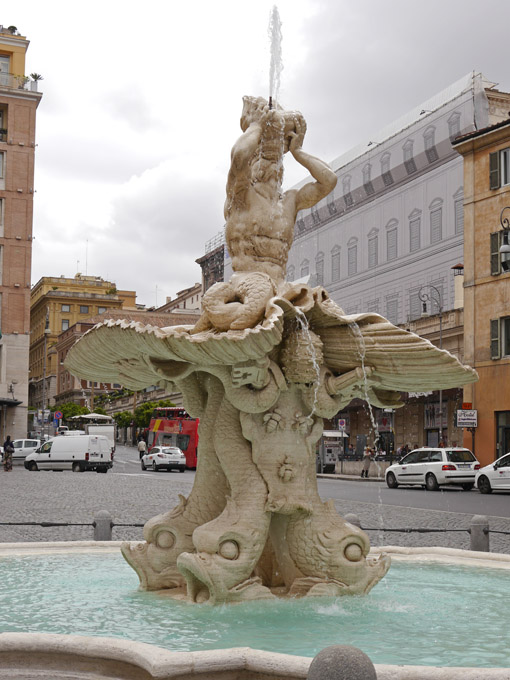 Fontana del Tritone by Bernini in Piazza Barberini