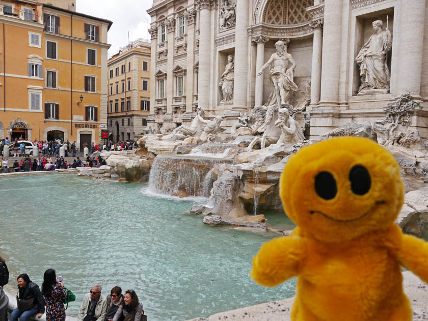 Mr. Happy at Trevi Fountain