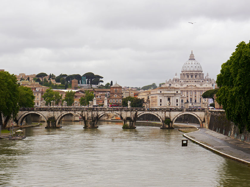 St. Peter's, Ponte Sant'Angelo and the Tiber River