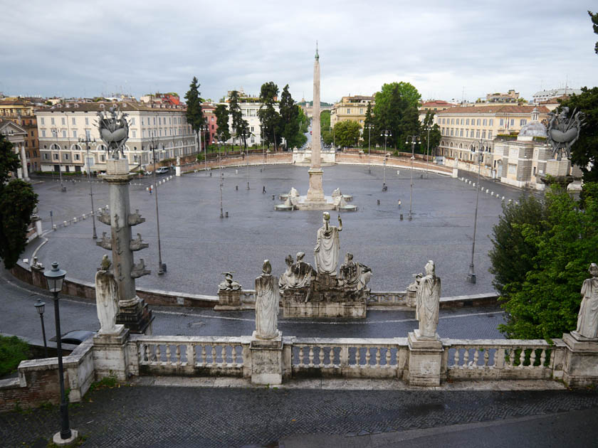 Piazza del Popolo from the Terrace of the Pincio Gardens