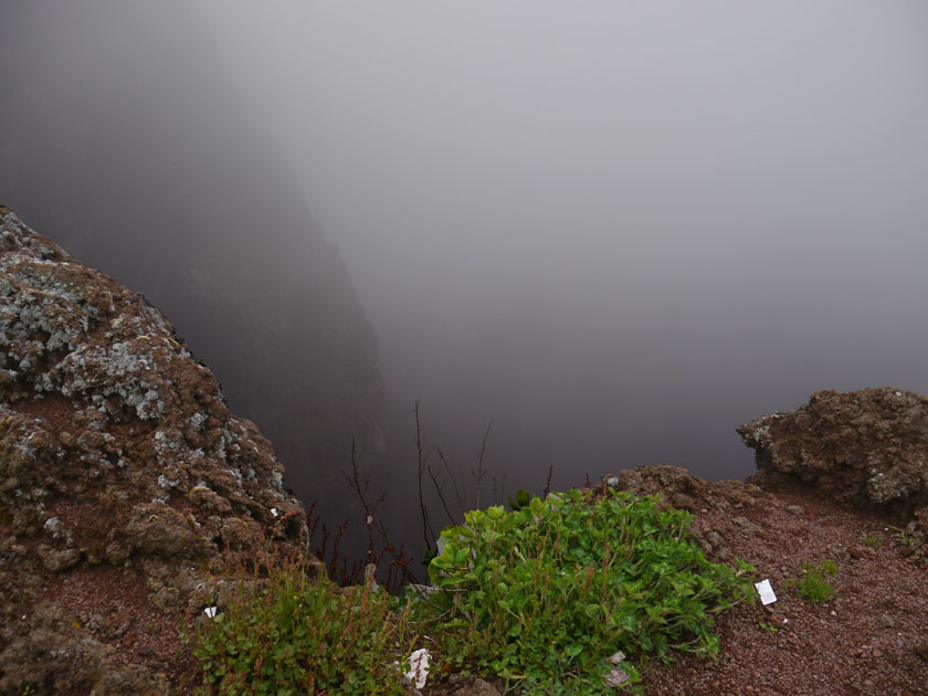 Looking Down into Crater of Mt. Vesuvius