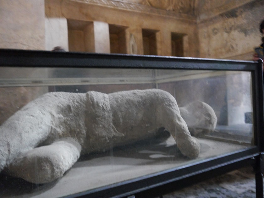 Cast of Preserved Body, Stabian Baths Dressing Room, Pompeii