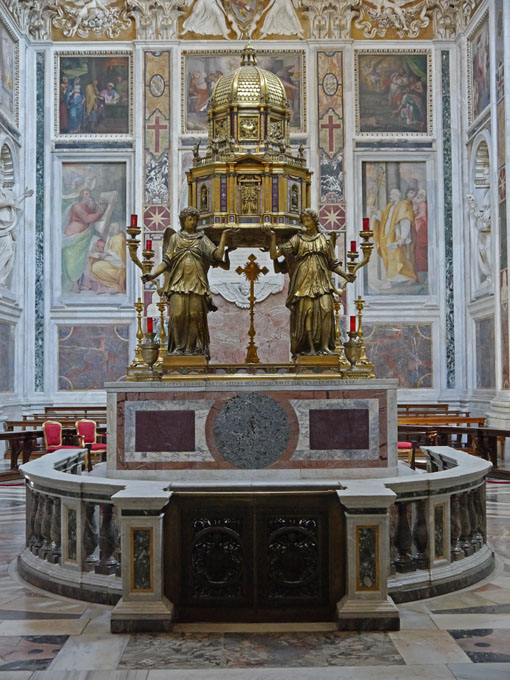 Altar of the Sistine Chapel with Sarcophagus of St. Matthew the Evangelist