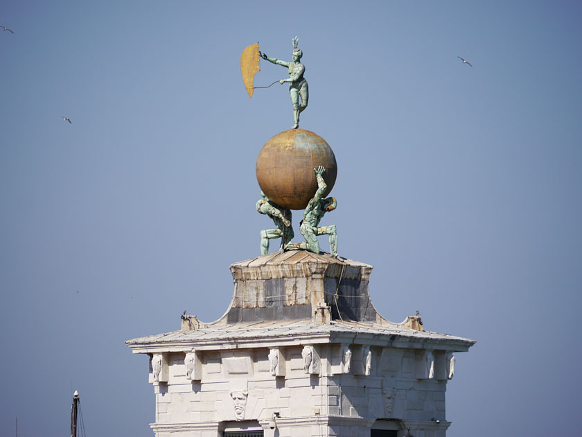 Globe with Giuseppe Benoni's Fortune Atop the Dogana da Mar Building