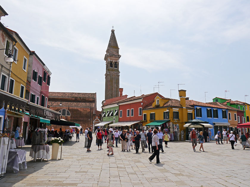 Main Square and Leaning Tower, Burano