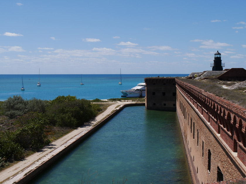 Fort Jefferson Moat and Lighthouse, Dry Tortugas NP