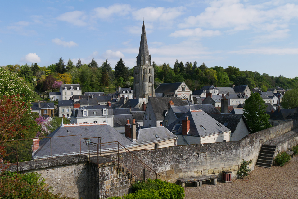 Village of Langeais with &Eacute;glise Saint-Laurent from Ch&acirc;teau