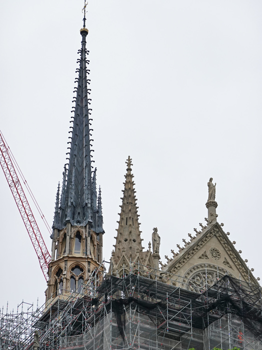 Reconstructed Steeple at Notre Dame, from the Seine, Paris