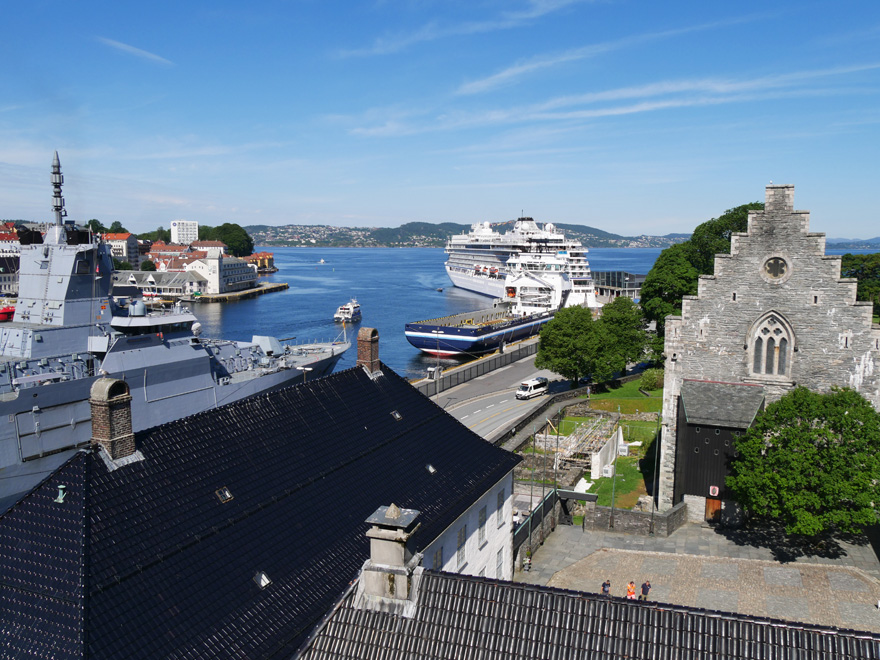 View of Bergen Harbor from Rosenkrantz Tower