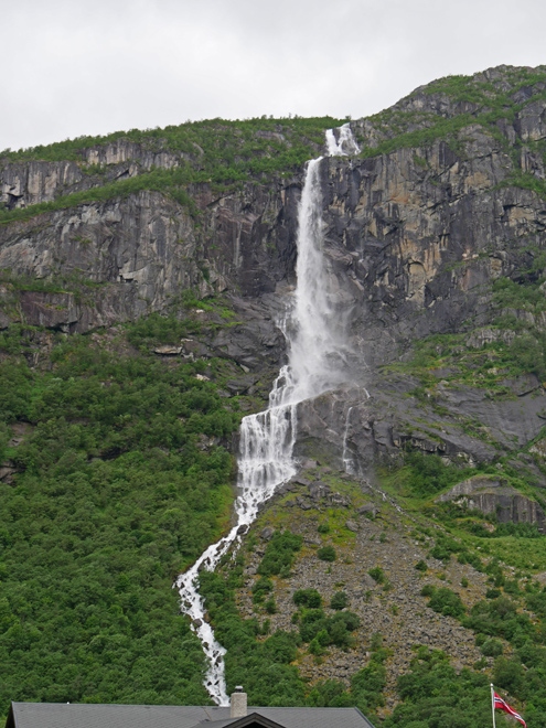 Waterfall at Briksdal Glacier