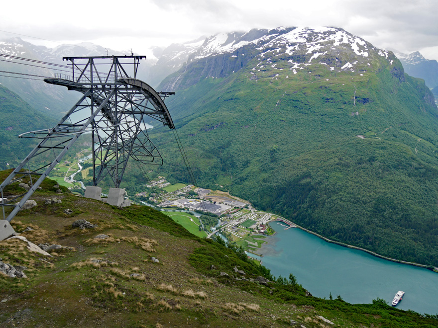 Loen Skylift Cable Car Tower at Top of Mount Hoven, Loen, Norway