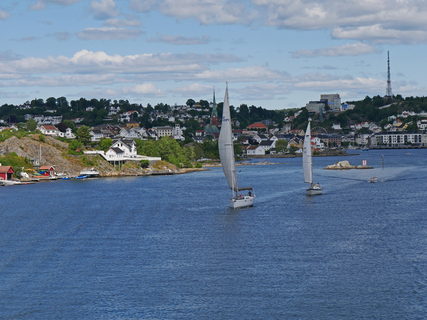 Sailboats in Harbor, Arendal